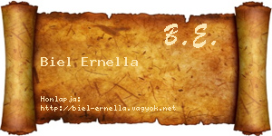Biel Ernella névjegykártya